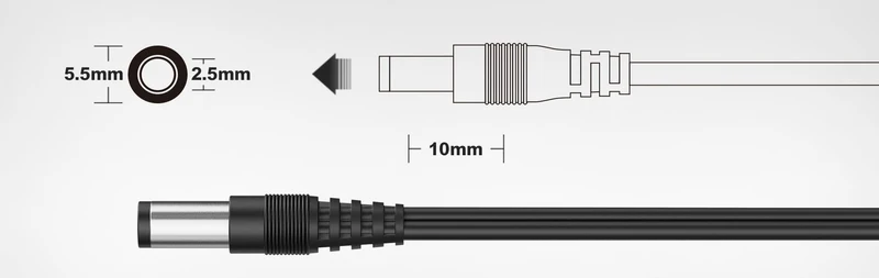 XTAR USB-DC Kabel 5,5 x 2,5mm Länge 80cm