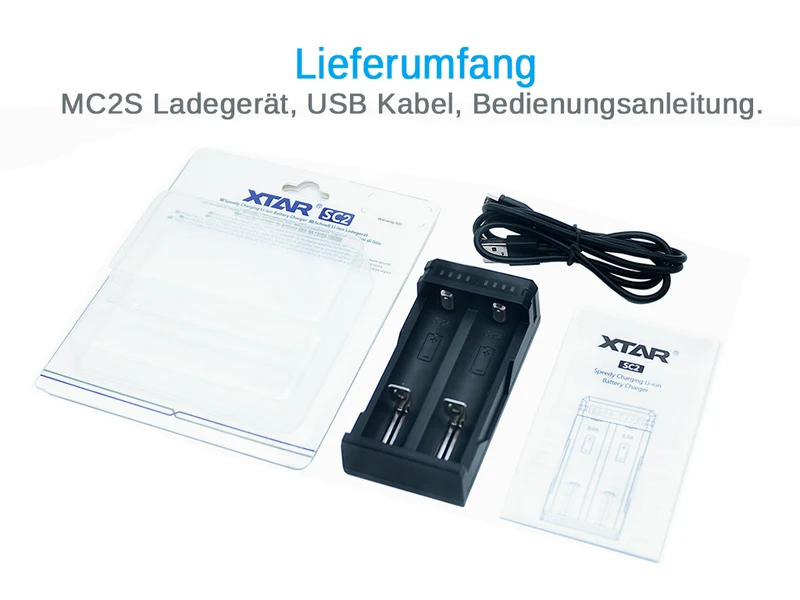 Xtar SC2 - Schnelladegerät für Li-Ion-Akkus mit QC 3.0 Eingang