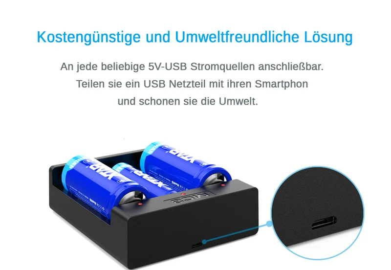 Xtar MC3 – kompaktes Drei-Schacht Ladegerät für Li-Ion-Akkus