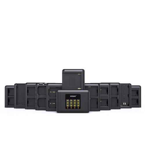 Xtar SN4 Ladegerät für Kamera Akkus + NP-F550-F970 SONY Ladeschale