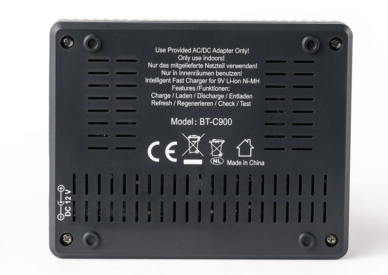 Opus Ladegerät BT-C900 für 9V-Block Li-Ion, NIMH, NiCd Akkus