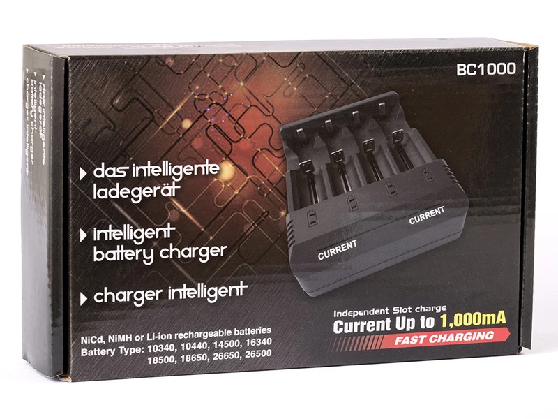 Opus BC1000 Universalladegerät für NIMH/NiCd und Li-Ion-Akkus