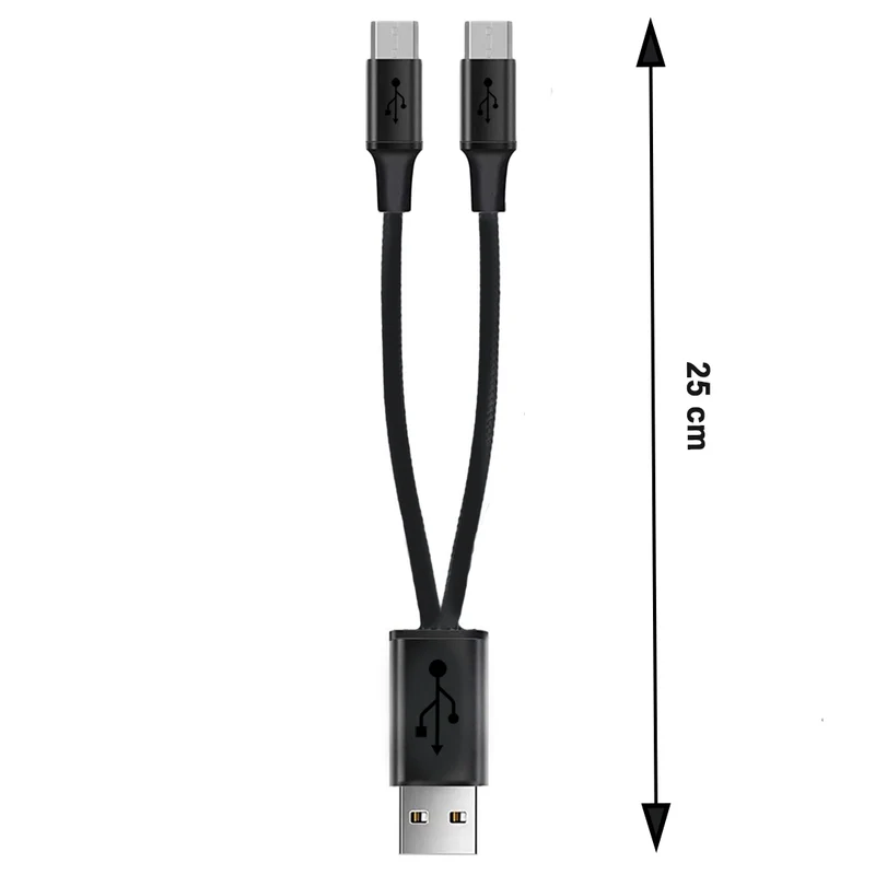 USB Verteiler Type-A zu 2 x Micro USB 25cm 2.1A