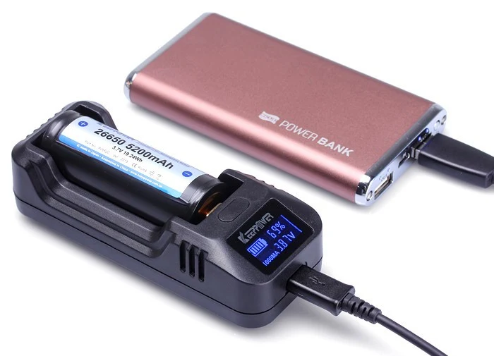 Keeppower L1 - V2 intelligentes LCD-Ladegerät für Li-Ion-Akkus