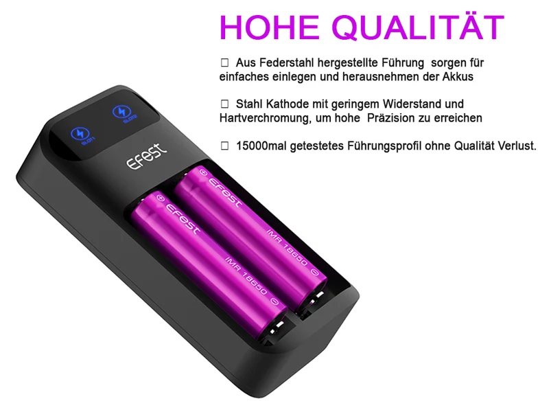 Efest Lush Q2 Akku-Schnellladegerät mit integriertem Netzteil