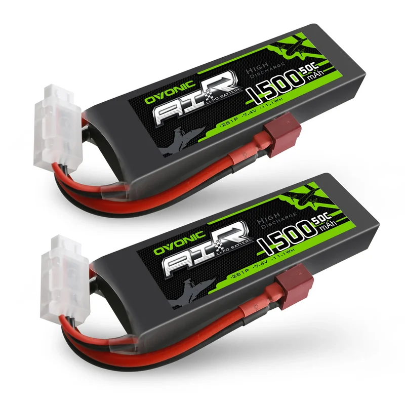 Ovonic Air 2S 1500mAh 7,4V 50C Dean Lipo Akku (2 Stück)
