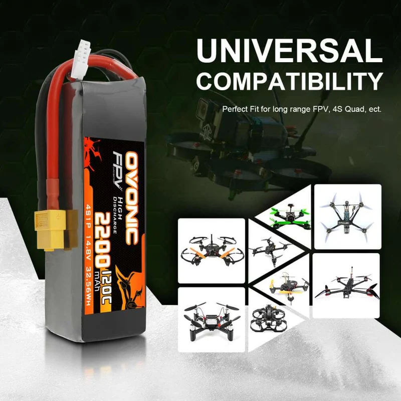 Ovonic FPV 4S 2200mAh 14,8V 120C XT60 LiPo Akku