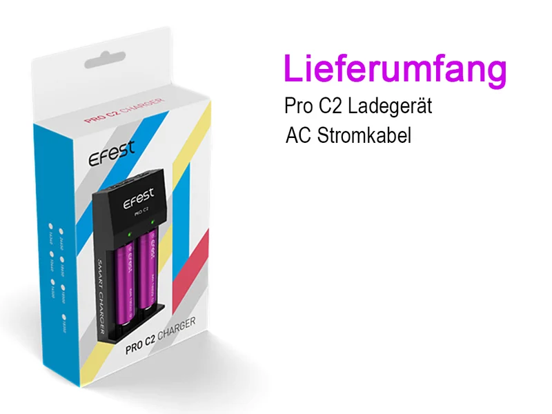 Efest Pro C2 Ladegerät für Li-Ion-Akkus