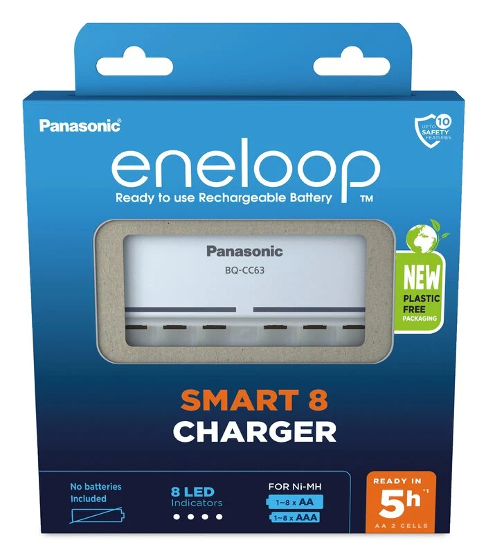 Panasonic Eneloop Ladegerät BQ-CC63 8fach Smart 8 Charger