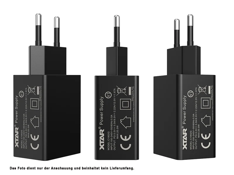Xtar USB-C-Netzteil: XTAR PD20W: 5V⎓3A / 9V⎓2,22A / 12V⎓1,67A 20W