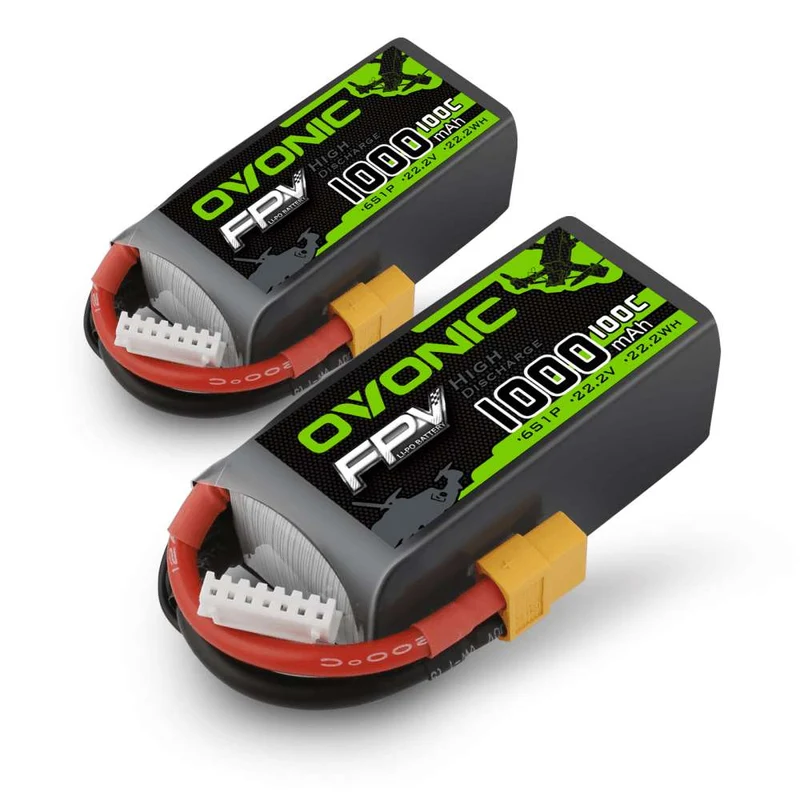 Ovonic FPV 6S 1000mAh 22,2V 100C XT60 LiPo Akku (2 Stück)