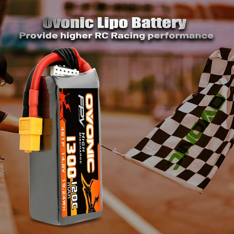 Ovonic FPV 4S 1300mAh 120C 14,8V XT60 LiPo Akku (4 Stück )