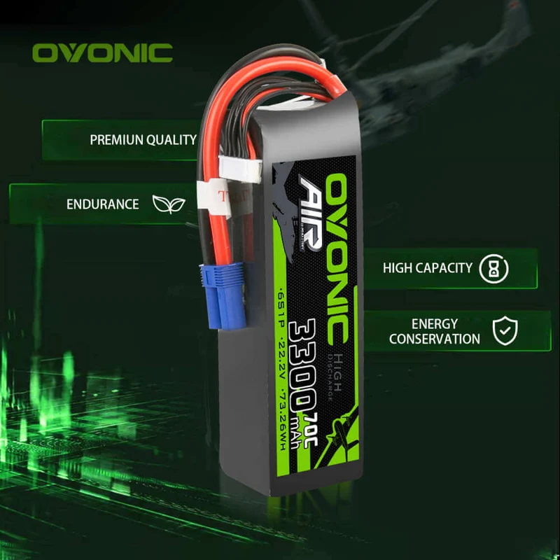 Ovonic 6S 3300mAh 22,2V 70C EC5 LiPo Akku