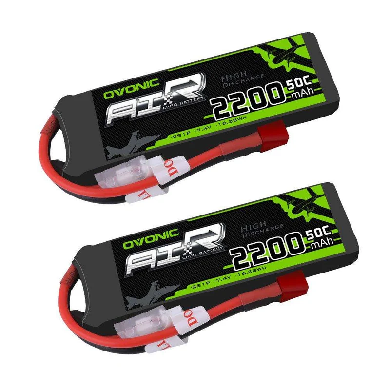 Ovonic 2S 2200mAh 50C 7,4V T-Stecker LiPo Akku (2 Stück)
