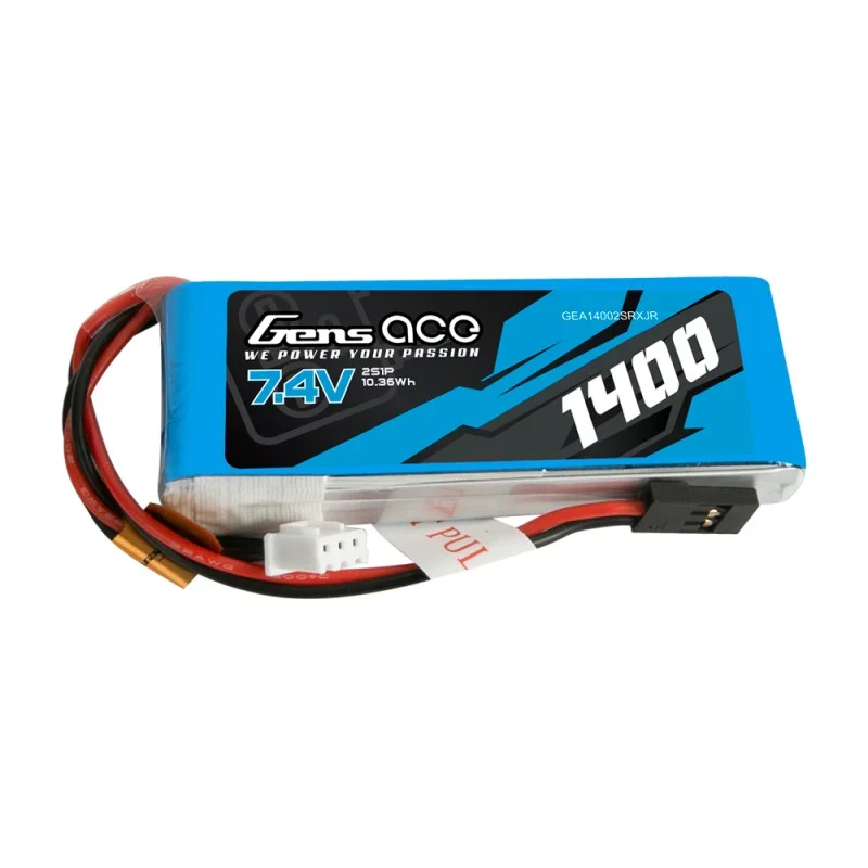 Gens Ace 1400mAh 7,4V 2S1P Sender Lipo Akkupack mit JR-Stecker