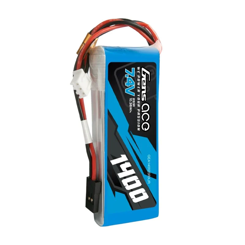 Gens Ace 1400mAh 7,4V 2S1P Sender Lipo Akkupack mit JR-Stecker