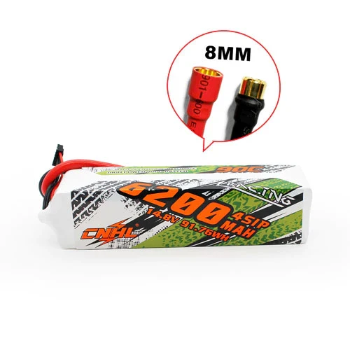 CNHL Racing Series 4S 6200mAh 14,8V 90C 8,0 mm Rundstecker Lipo Akku