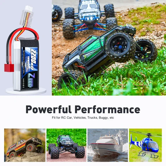 Zeee 2S 2200mAh 7,4V 50C Deans Shorty Lipo Akku (2 Stück)