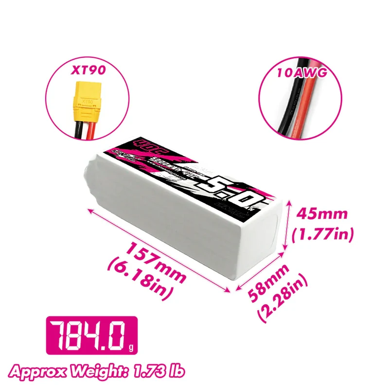 CNHL 6S 5000mAh 22,2V 40C XT90 Lipo-Akku