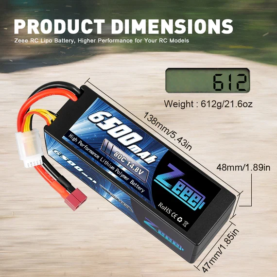 Zeee 4S 6500mAh 14,8V 80C Hardcase Dean Lipo Akku