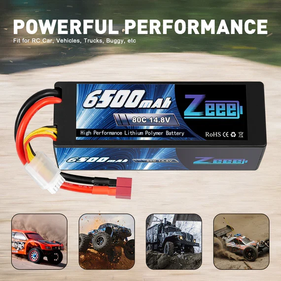 Zeee 4S 6500mAh 14,8V 80C Hardcase Dean Lipo Akku