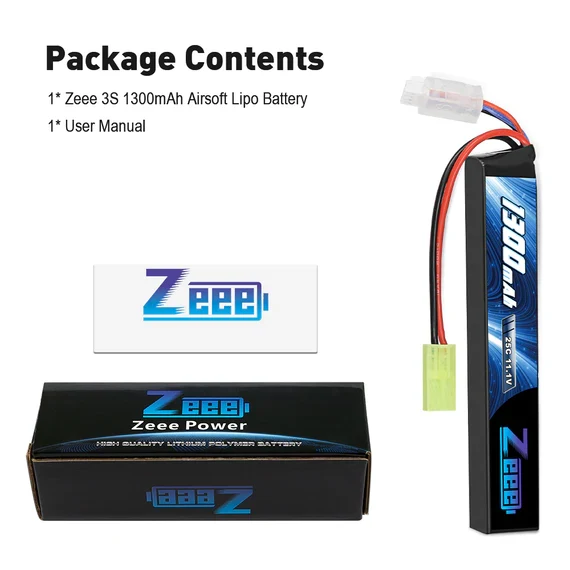 Zeee 3S 1300mAh 11,1V 25C 3S Tamiya-Stecker Airsoft Lipo Akku