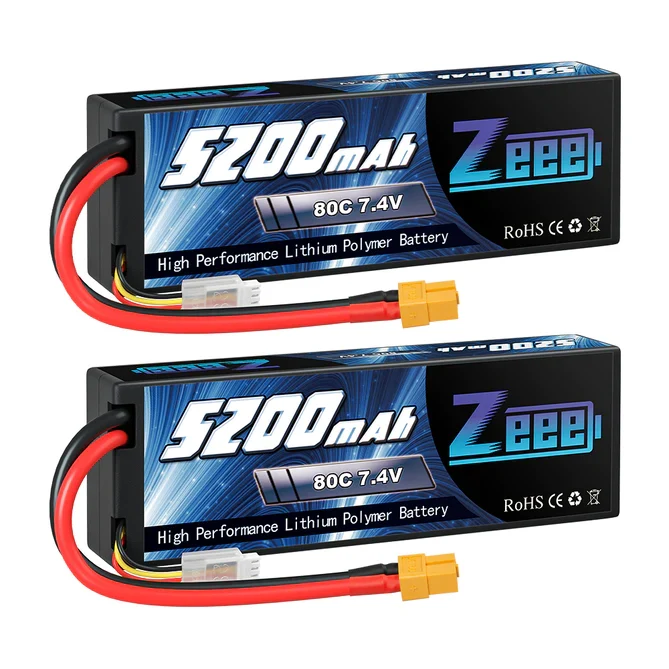 Zeee 2S 5200mAh 7.4V 80C XT60 Hardcase (2 Stück)