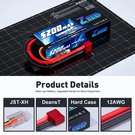 Zeee 2S 5200mAh 7,4V 80C Hardcase Deans (2 Stück)