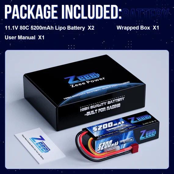 Zeee 3S 5200mAh 11,1V 80C Hardcase Deans Lipo Akku