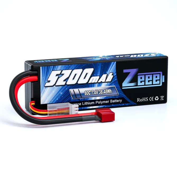 Zeee 2S 5200mAh 7.4V 80C Hardcase Deans T Plug LiPo Akku