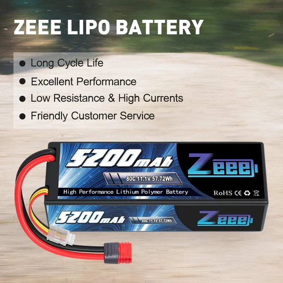 Zeee 3S 5200mAh 11.1V 80C Deans Hardcase (2 Stück)