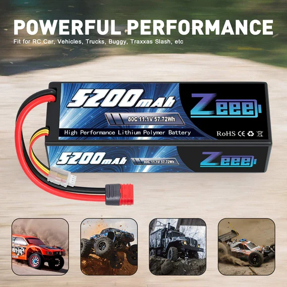 Zeee 3S 5200mAh 11.1V 80C Deans Hardcase (2 Stück)