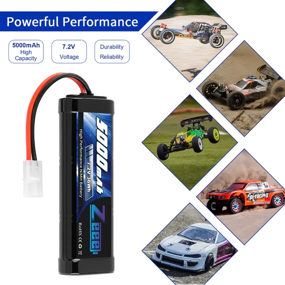 Zeee 7.2V 5000mAh NiMH-Akku Tamiya-Stecker 6-Zellen-Akku (2 Stück)