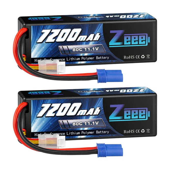 Zeee 3S Lipo Akku 7200mAh 11,1V 80C EC5 Hardcase (2 Stück)