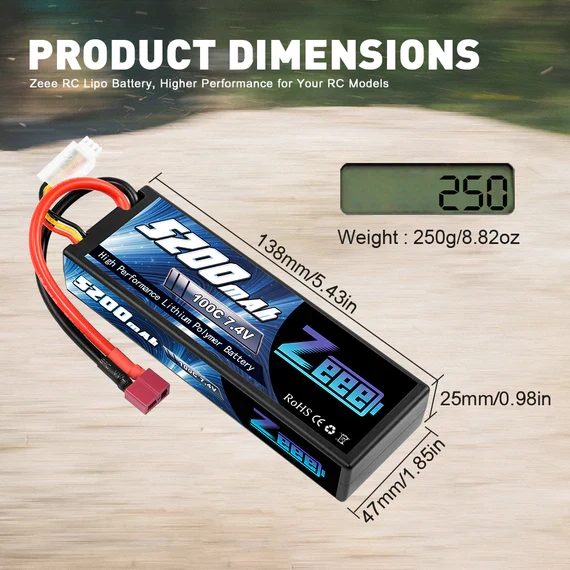 Zeee 2S 5200mAh 7,4V 100C Deans (2 Stück)
