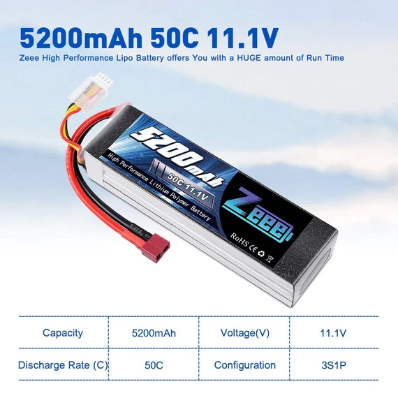 Zeee 3S 5200mAh 11,1V 50C Deans