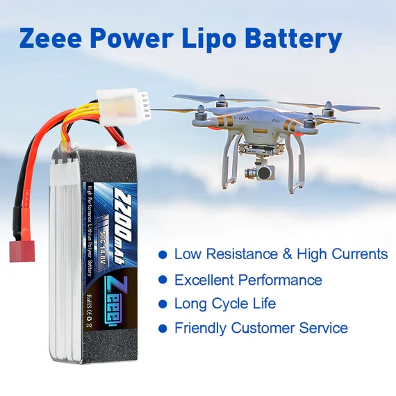 Zeee 4S 2200mAh 14.8V 50C Dean Lipo Akku (2 Stück)