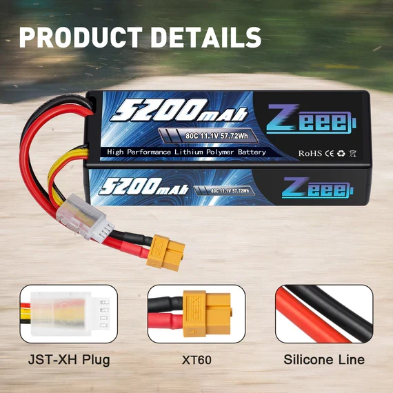 Zeee 3S 5200mAh 11,1V 80C XT60 Hardcase (2 Stück)