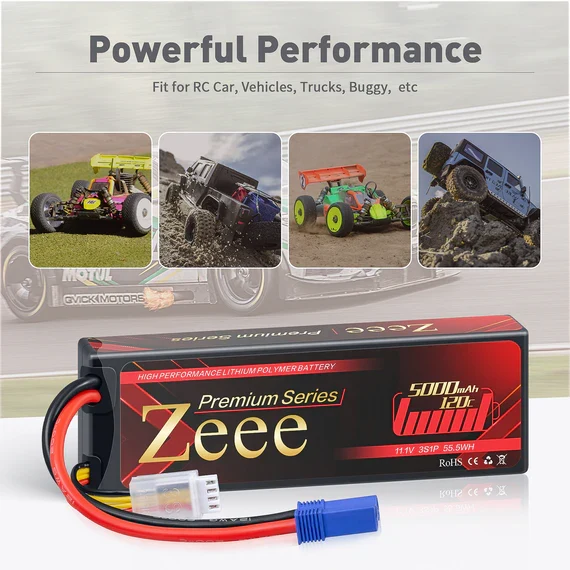 Zeee Premium Series 3S 5000mAh 11.1V 120C Hardcase EC5 Lipo Akku (2 Stück)
