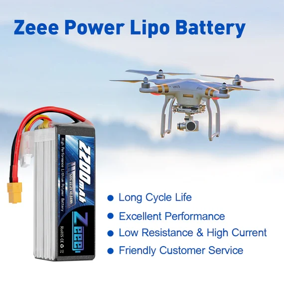 Zeee 6S 2200mAh 22.2V 120C XT60 Lipo Akku (2 Stück)