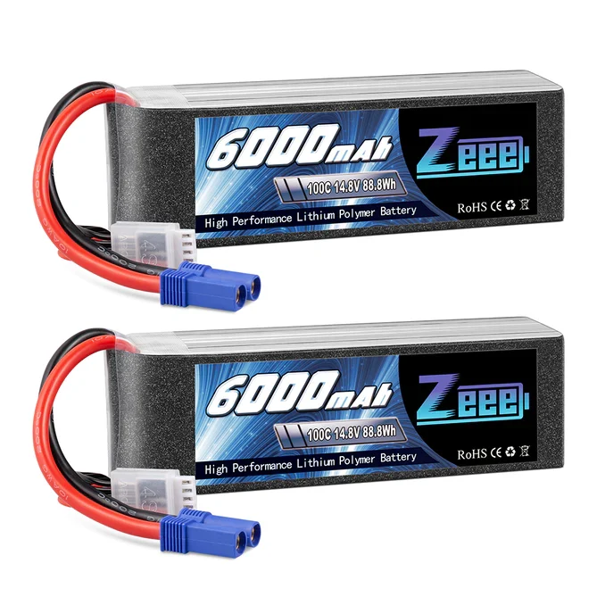 Zeee 4S 6000mAh 14,8V 100C EC5 Lipo Akku (2 Stück)