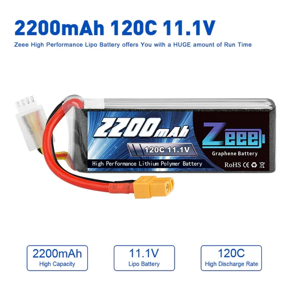 Zeee 3S 2200mAh 11.1V 120C XT60 (2 Stück)