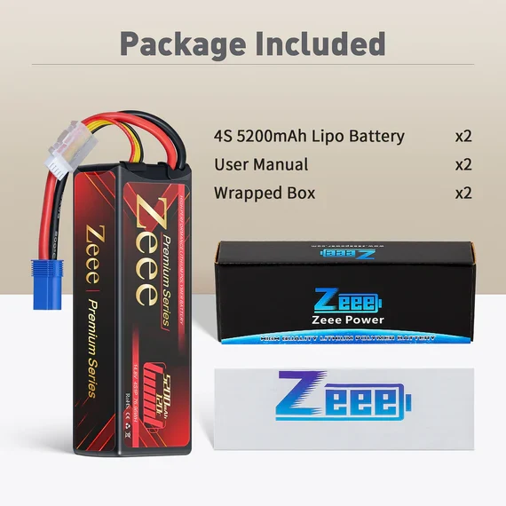 Zeee Premium Series 4S 5200mAh 14,8V 120C Hardcase EC5 (2 Stück)