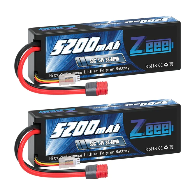 Zeee 2S 5200mAh 7,4V 50C Deans T-Stecker Hardcase (2 Stück)