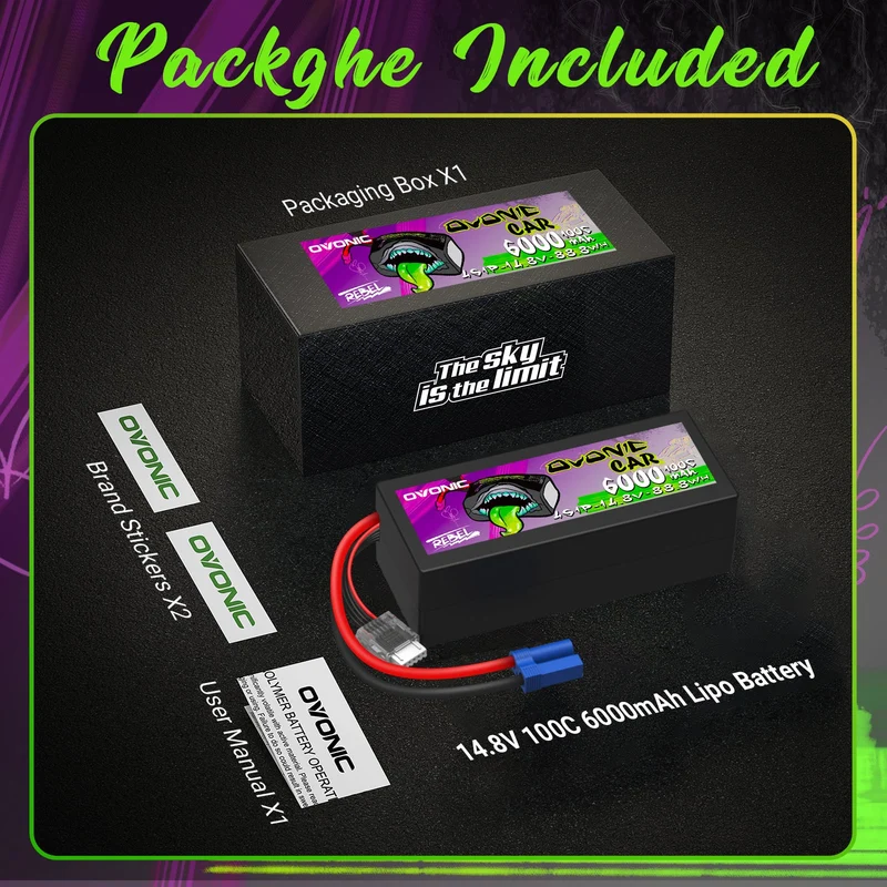 Ovonic Rebel 4S 6000mAh 100C 14,8V Hardcase Lipo EC5