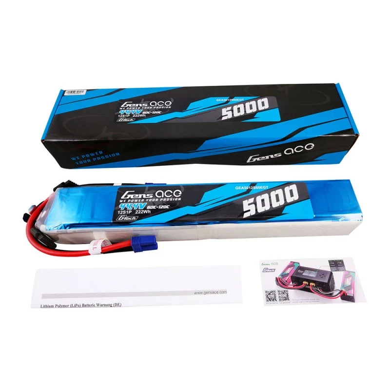 Gens Ace G-Tech 12S 5000mAh 120C 44,4V 12S1P Lipo EC5