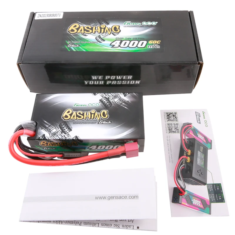 Gens Ace G-Tech 2S 4000mAh 2S2P 7,4V 60C Hardcase Lipo T-Stecker