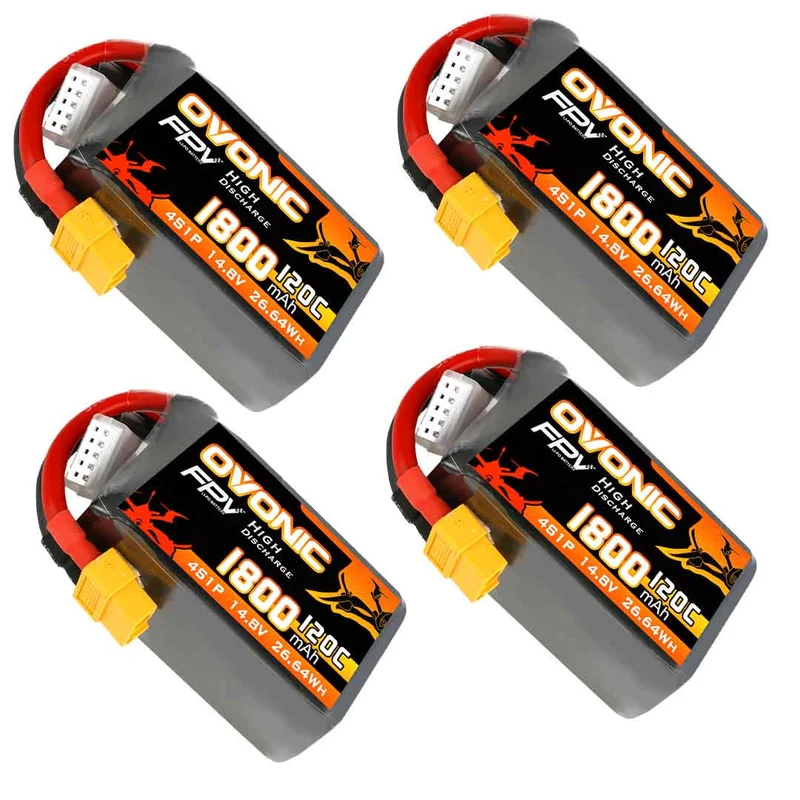 Ovonic 4S 1800mAh 120C LiPo XT60-Stecker für FPV (4 St.)