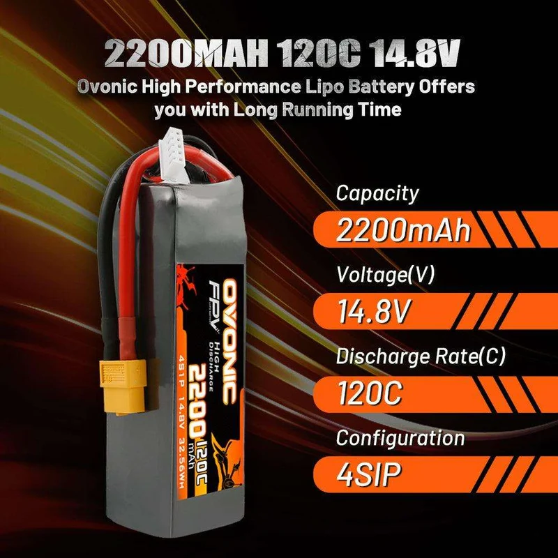 Ovonic 4S 2200mAh 120C 14,8V XT60 LiPo Akku (2 St.)