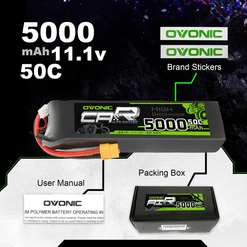 Ovonic 3S 5000mAh 11,1V 50C XT60 Lipo Akku